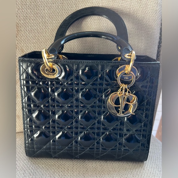 Dior 100%Authentic Dior Lady bag leather Medium - Picture 2 of 15